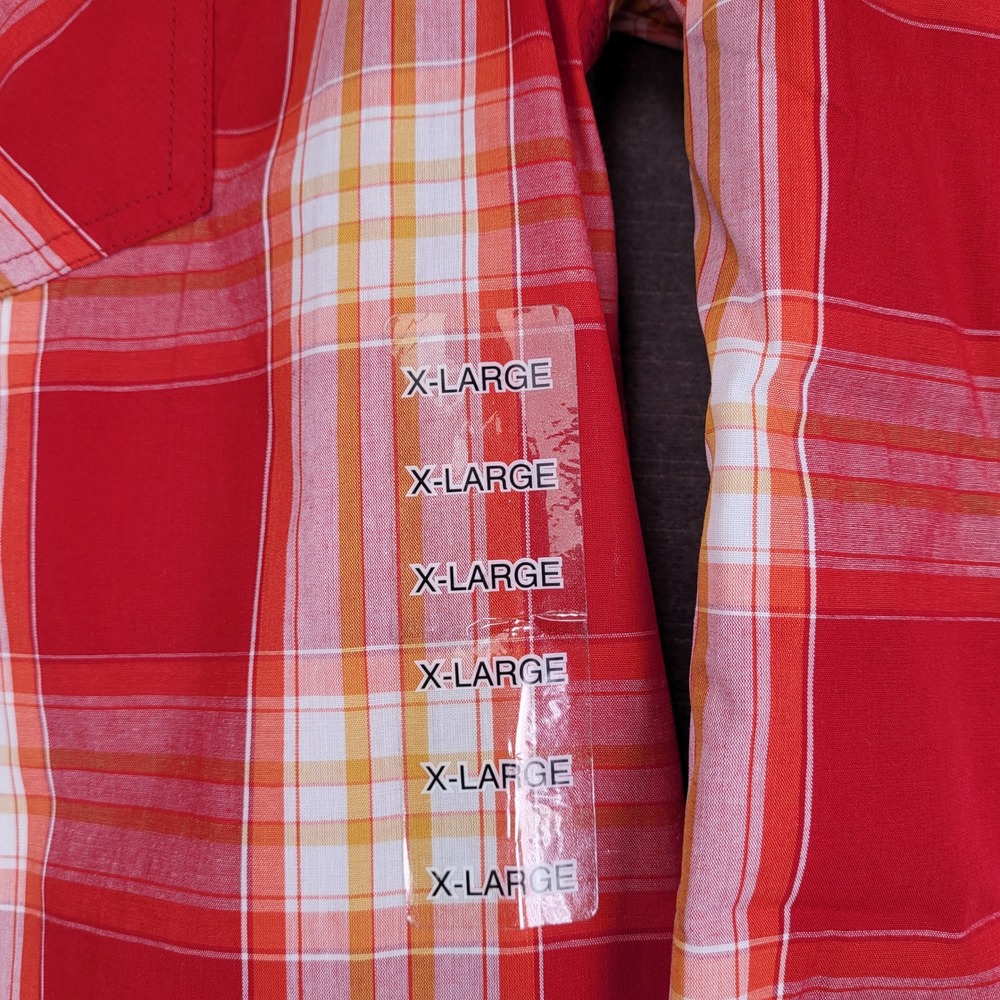 Southpole Mens XL Plaid Button Up Shirt Short Sleeve Top Red New - Picture 5 of 11